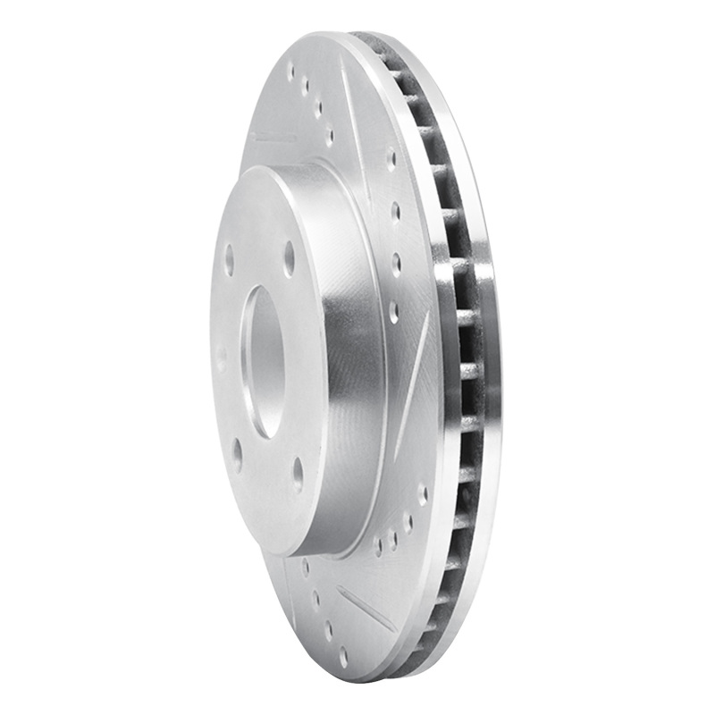 Chevrolet Optra Brake Rotor (1) - Front Right - R1 Concepts - Drilled & Slotted - Silver - `04-`10